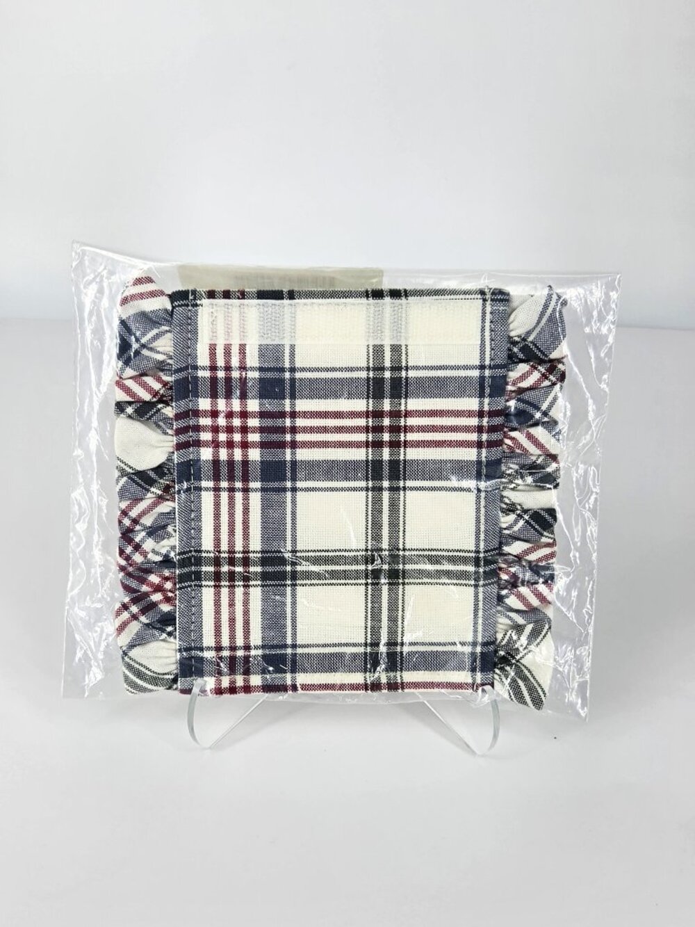 90s Longaberger New "Market Day Plaid" Basket Handle Gripper Cotton #219032 USA